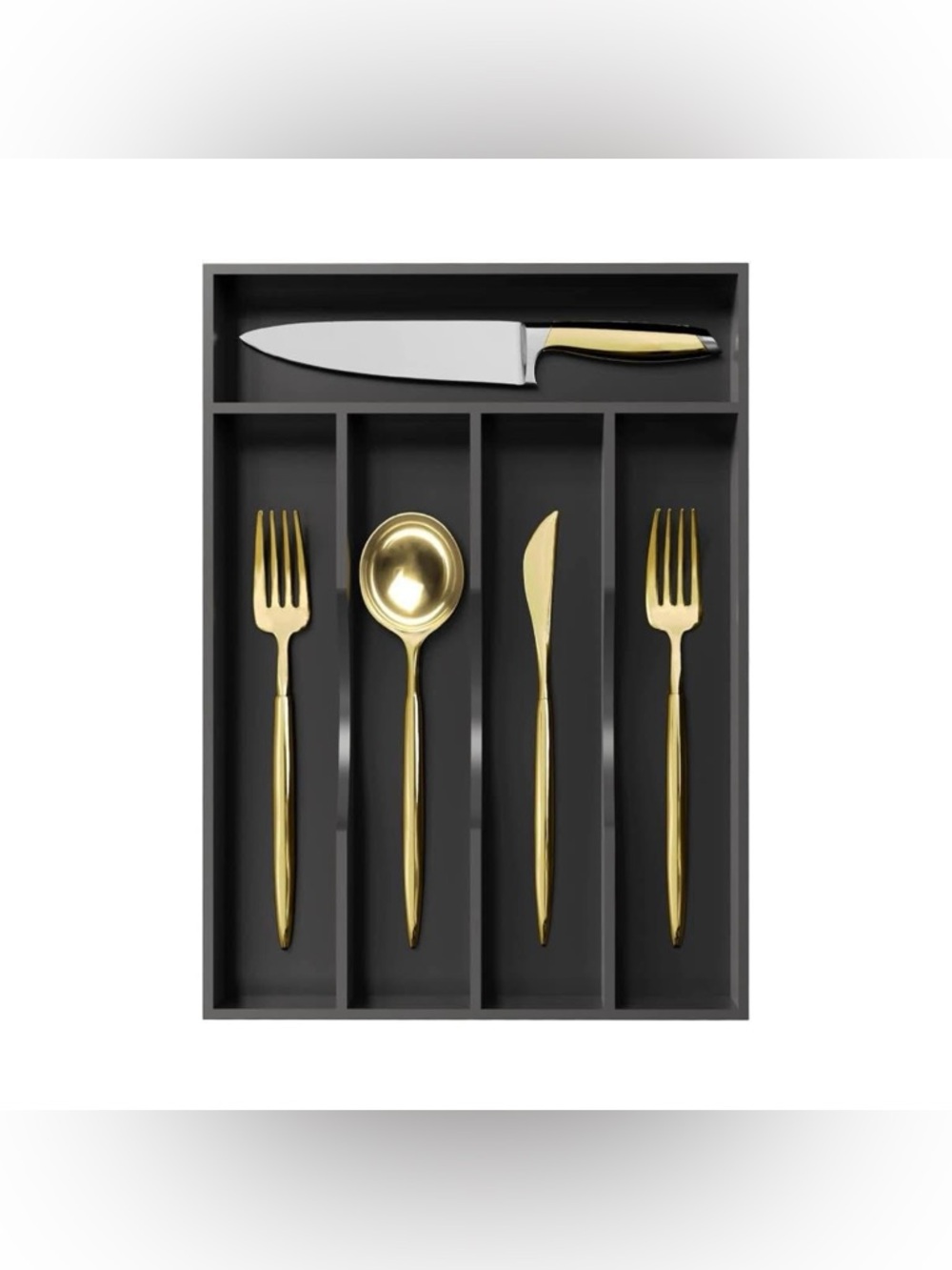 Greenual Black Silverware Organizer 10 In Utensil Organizer Silverware Tray